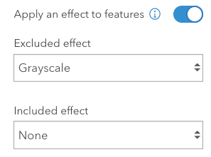 Apply an effect to features setting