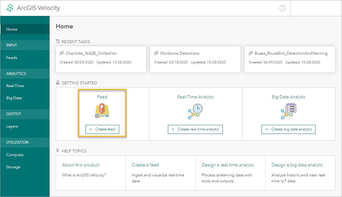 ArcGIS Velocity app ArcGIS Velocity app
