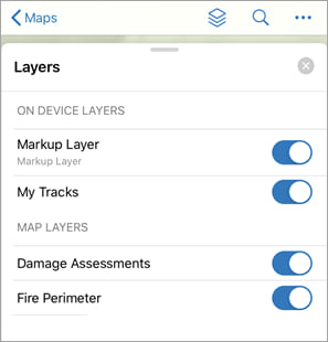 Layers menu Layers menu