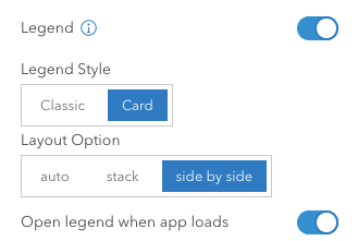 Legend settings in configuration panel