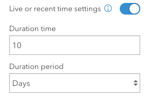 Live or recent time settings