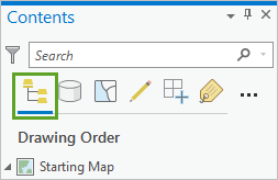 Drawing Order tab on the Contents pane Drawing Order tab on the Contents pane
