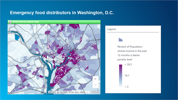 Powerpoint slide with a dynamic map and legend