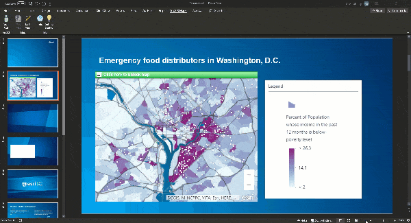 Using a dynamic map in PowerPoint