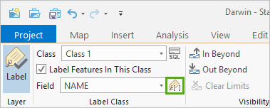 Expression button next to Field picker on the labeling ribbon