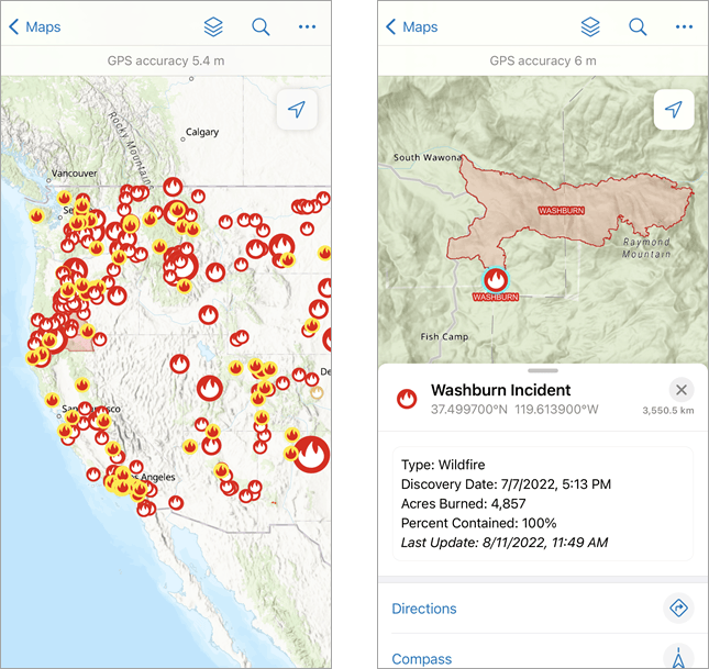 Fire and weather map
