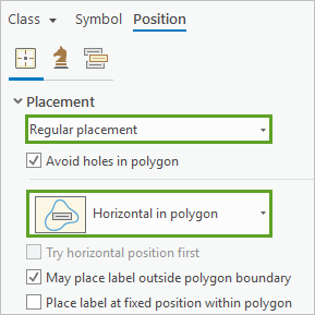 Label placement set to Horizontal in polygon Label placement set to Horizontal in polygon