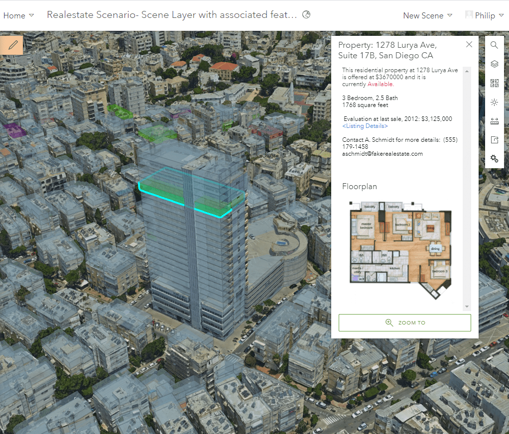 Pop ups on 3D Object Scene Layer