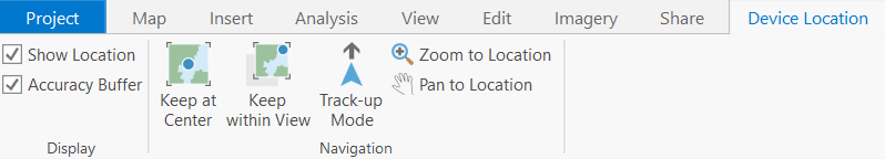 Device Location toolbar