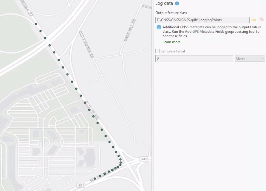 Logging device location data as points Logging device location data as points