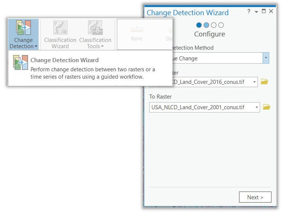 Change detection wizard