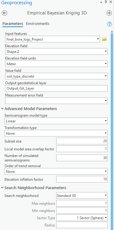 Screen capture of geoprocessing tool dialog.