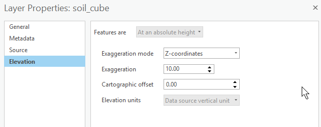 Screen capture of layer properties.