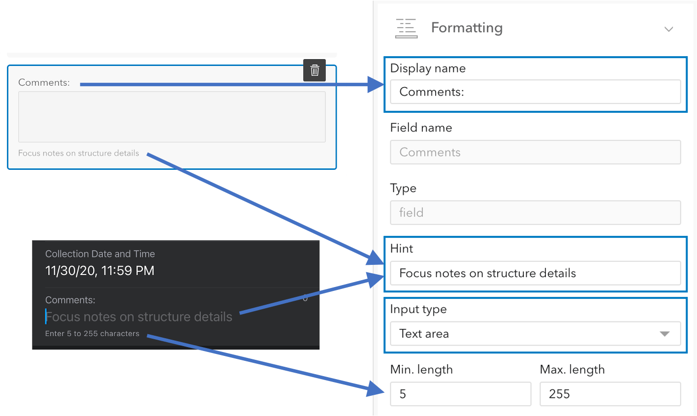 Choose a meaningful display name, add hint text, set min/max values. Choose a meaningful display name, add hint text, set min/max values.