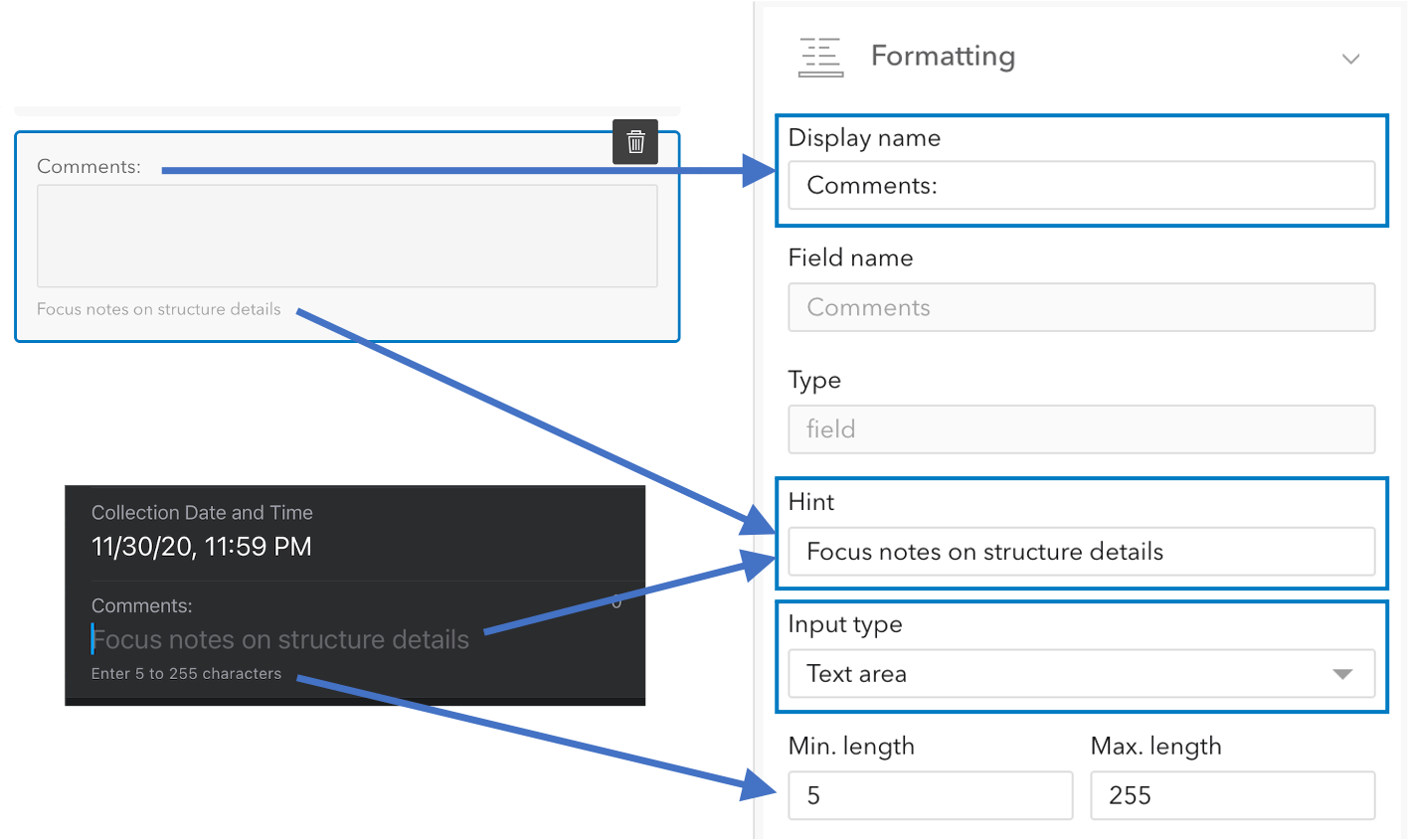 Choose a meaningful display name, add hint text, set min/max values.