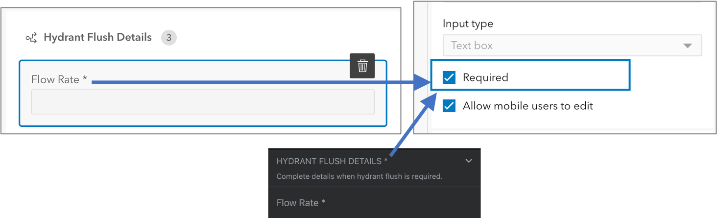 Required fields are marked with a * next to the display name. Required fields are marked with a * next to the display name.
