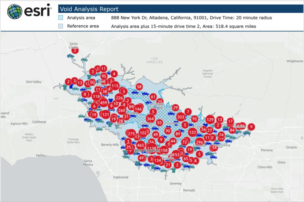 Map showing Void Analysis Report