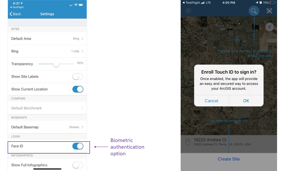 Screen G showing biometric authentication Screen G showing biometric authentication