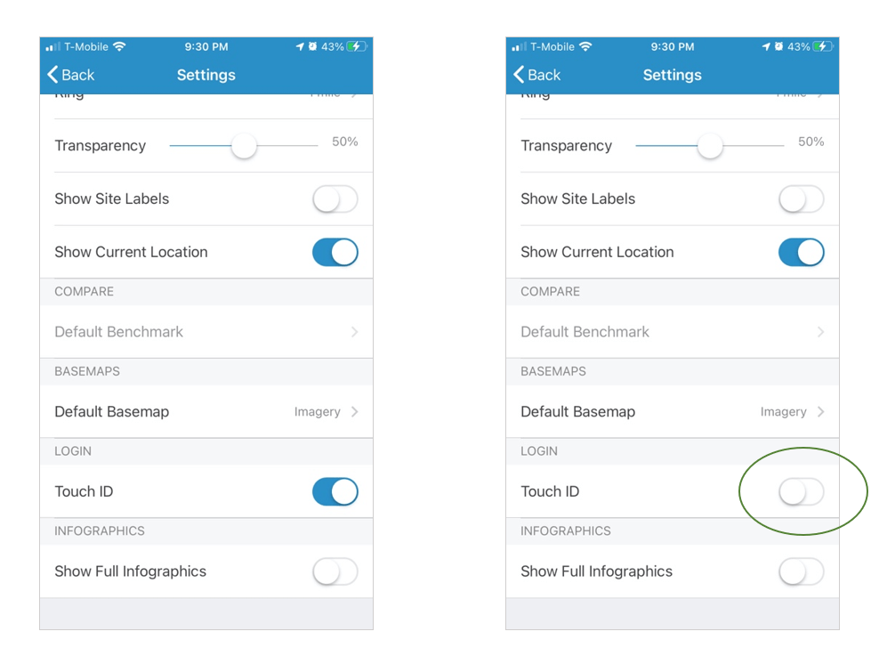 Disabling Touch ID Disabling Touch ID