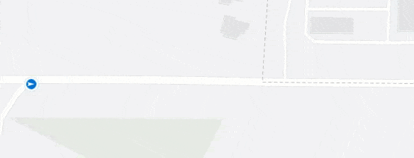 Device location marker symbol moves across the map view