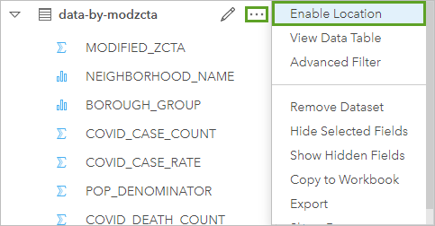 Enable location on the COVID-19 data