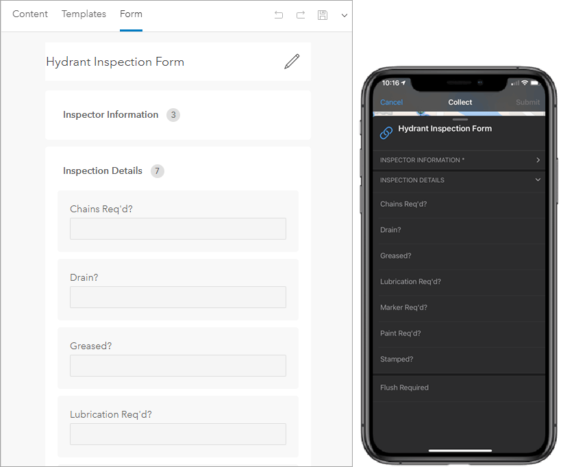 Smart form in the web app and in the mobile app Smart form in the web app and in the mobile app