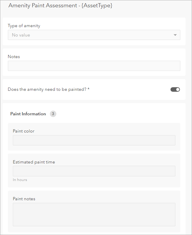 Form with group of entries