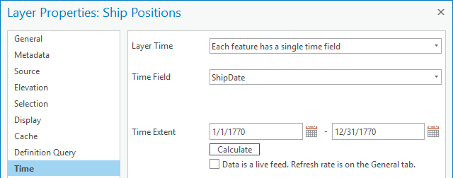 Time properties for a layer