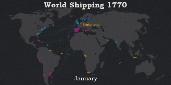 Video of shipping traffic in 1770