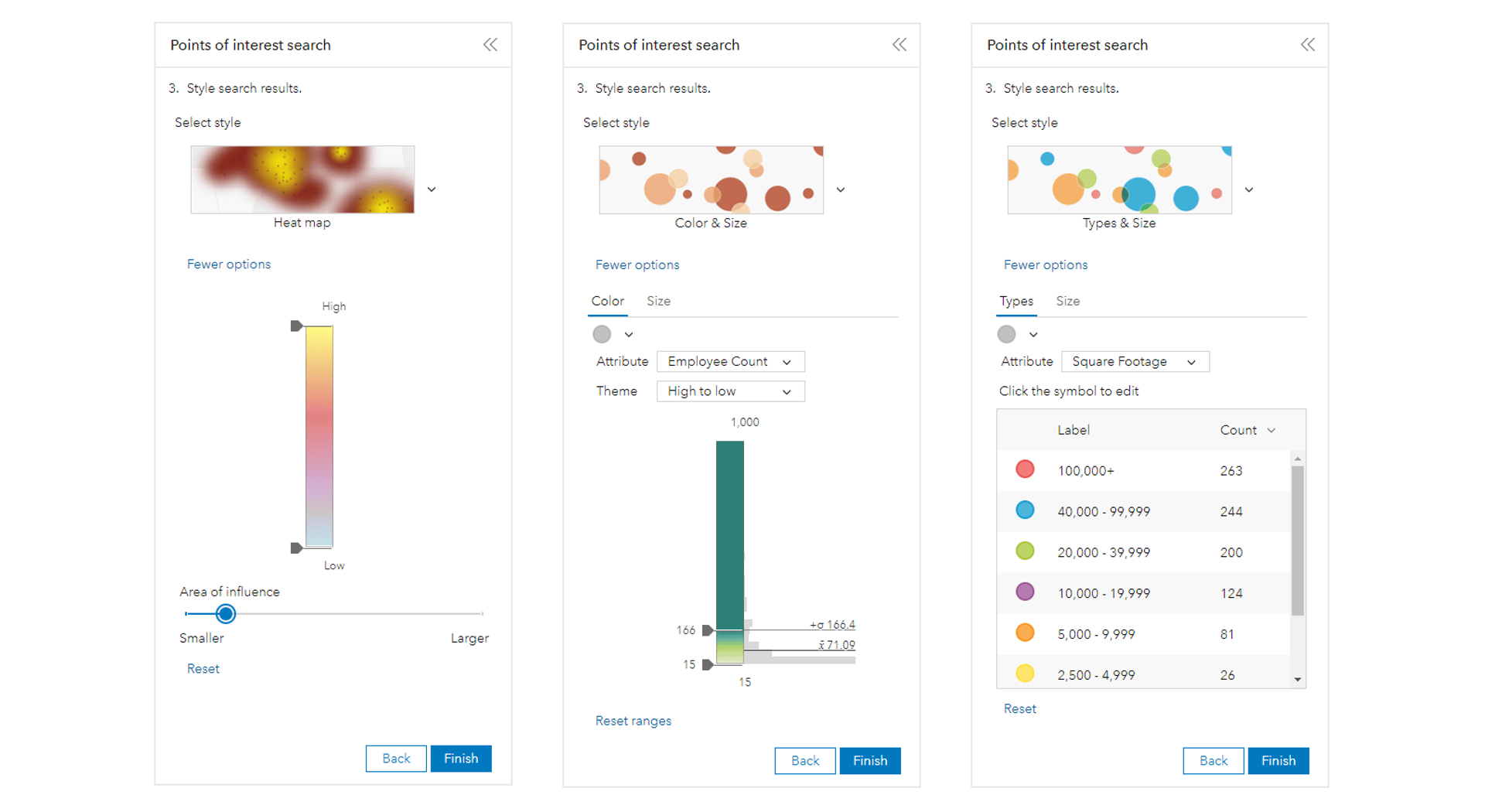 Mapping styles 4-6 for POI search