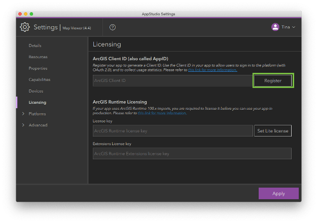 Register a Client ID in AppStudio Desktop Register a Client ID in AppStudio Desktop