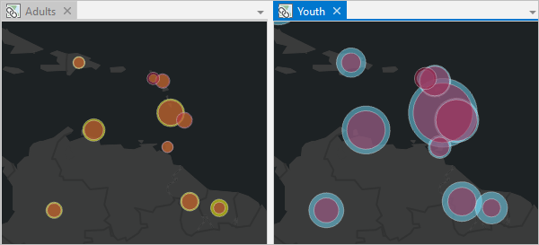 Both maps shown side by side with the same extent and scale Both maps shown side by side with the same extent and scale