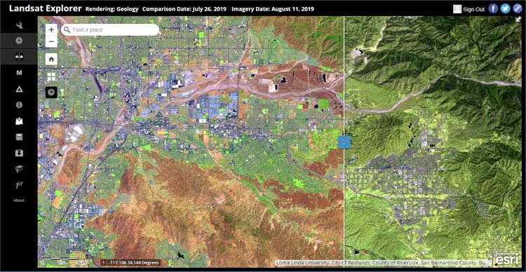 Landsat Explorer swipe