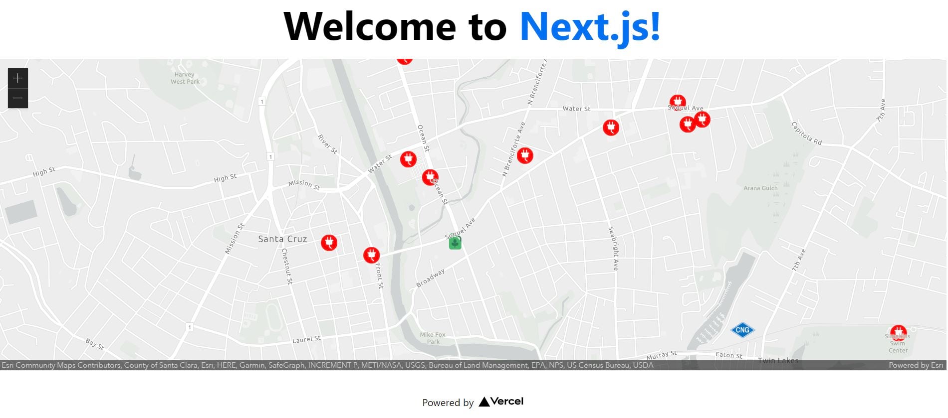map rendered in NextJS with ESM