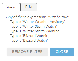 View current filters