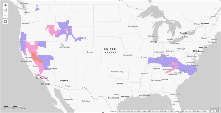 Winter weather map