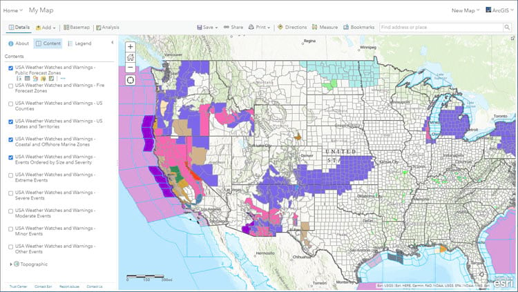 Weather watches and warnings