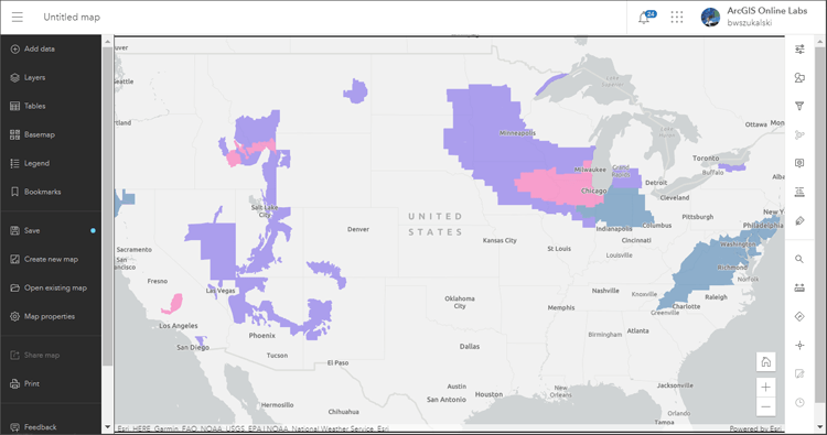 Winter weather map