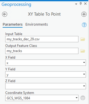 Table to point feature class