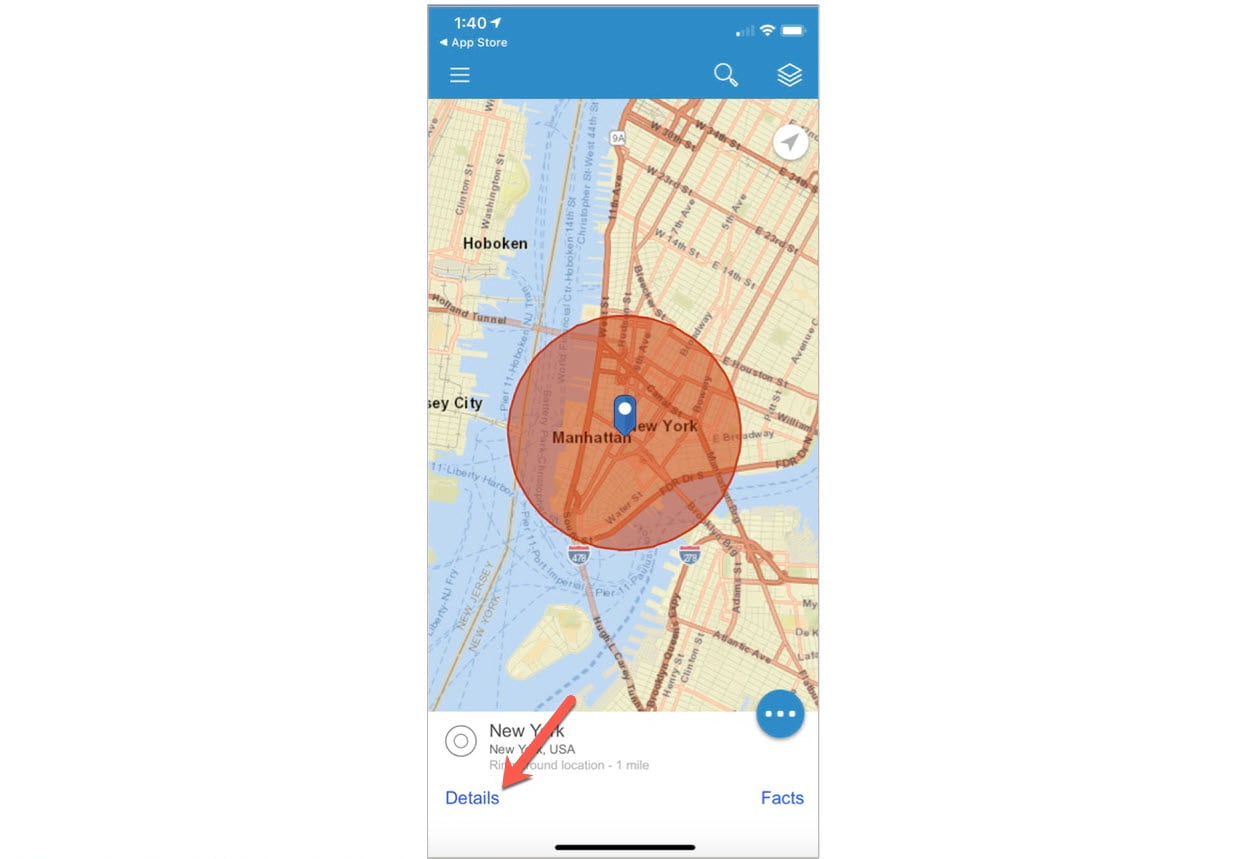 Details button in BA Mobile App Details button in BA Mobile App
