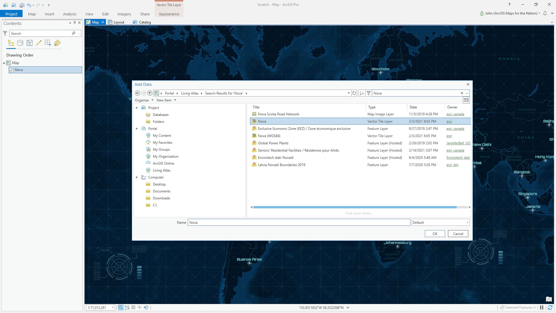 Adding the Nova basemap from Living Atlas Adding the Nova basemap from Living Atlas
