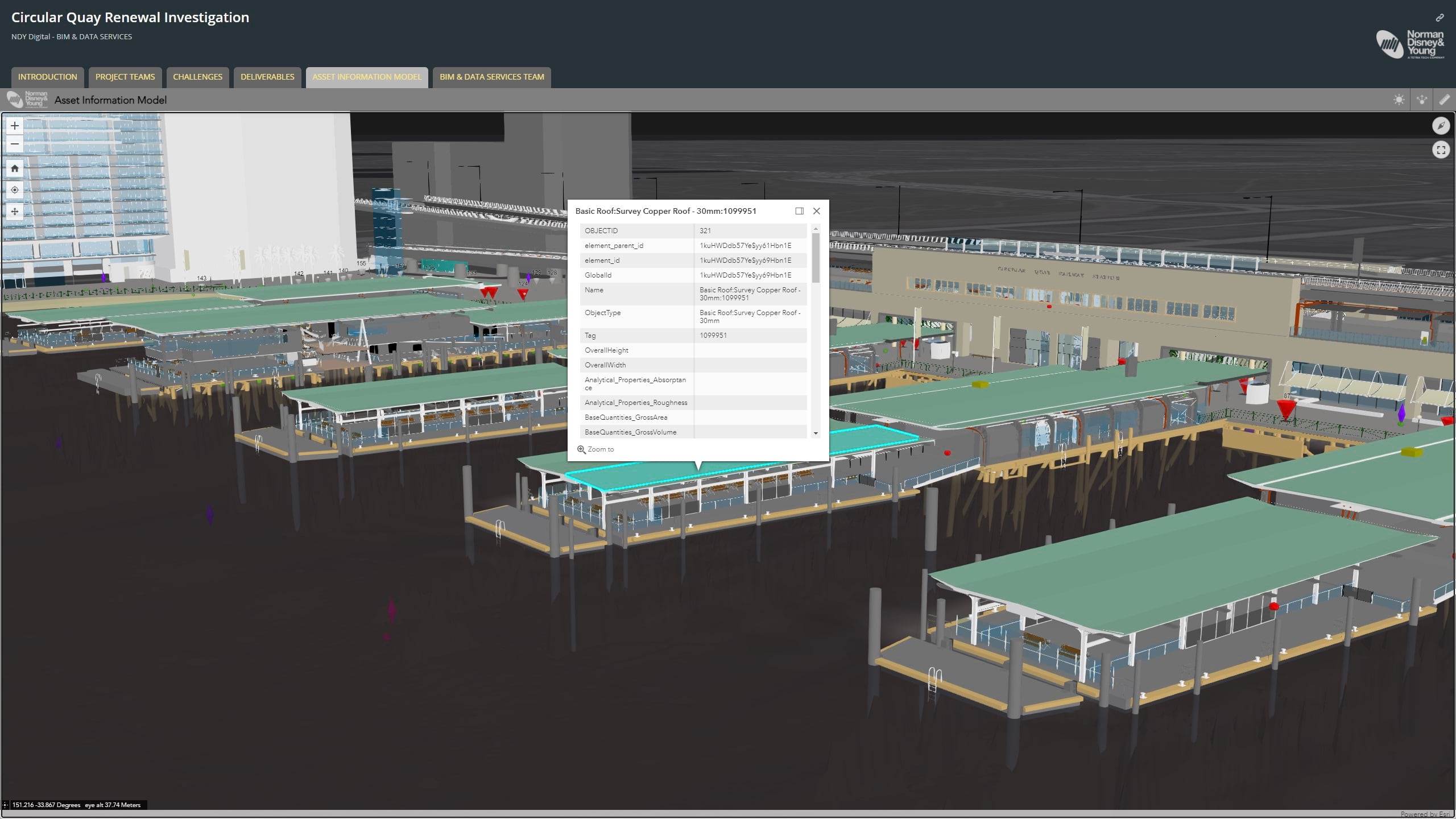 Circular Quay project by Norman, Disney, and Young uses BIM and GIS for renovation conditions communication