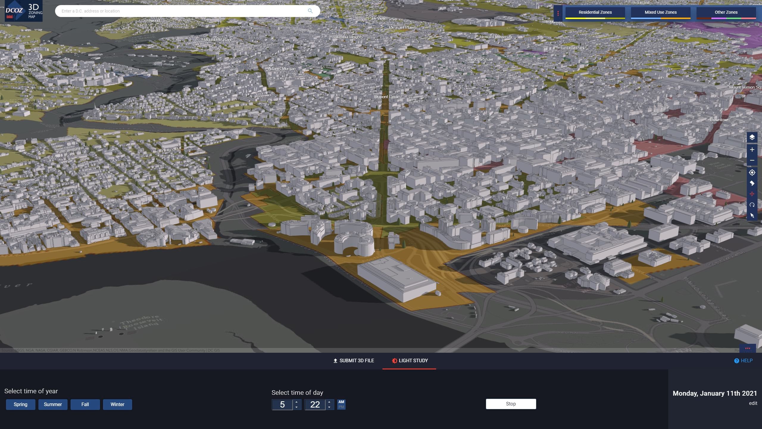 DC COZ 3D zoning tool uses ArcGIS