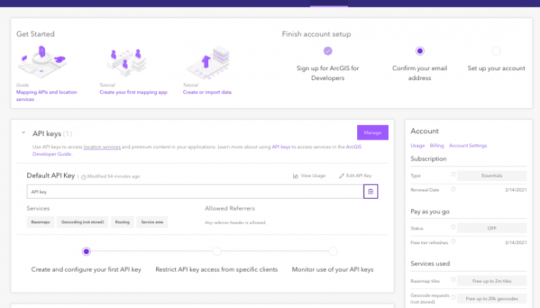 developer dashboard