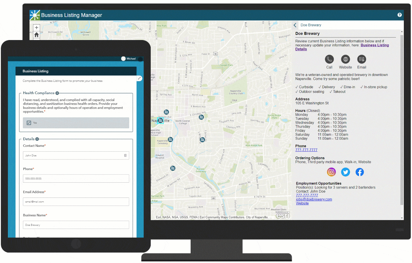 Business Listing Manager Crowdsource Polling application, part of the Business Inclusion solution