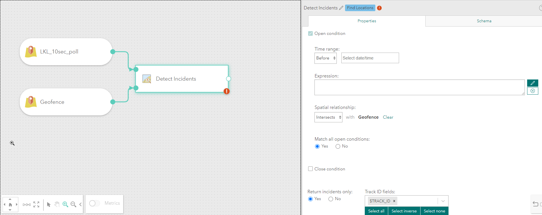 Detect Incidents for geofence analysis