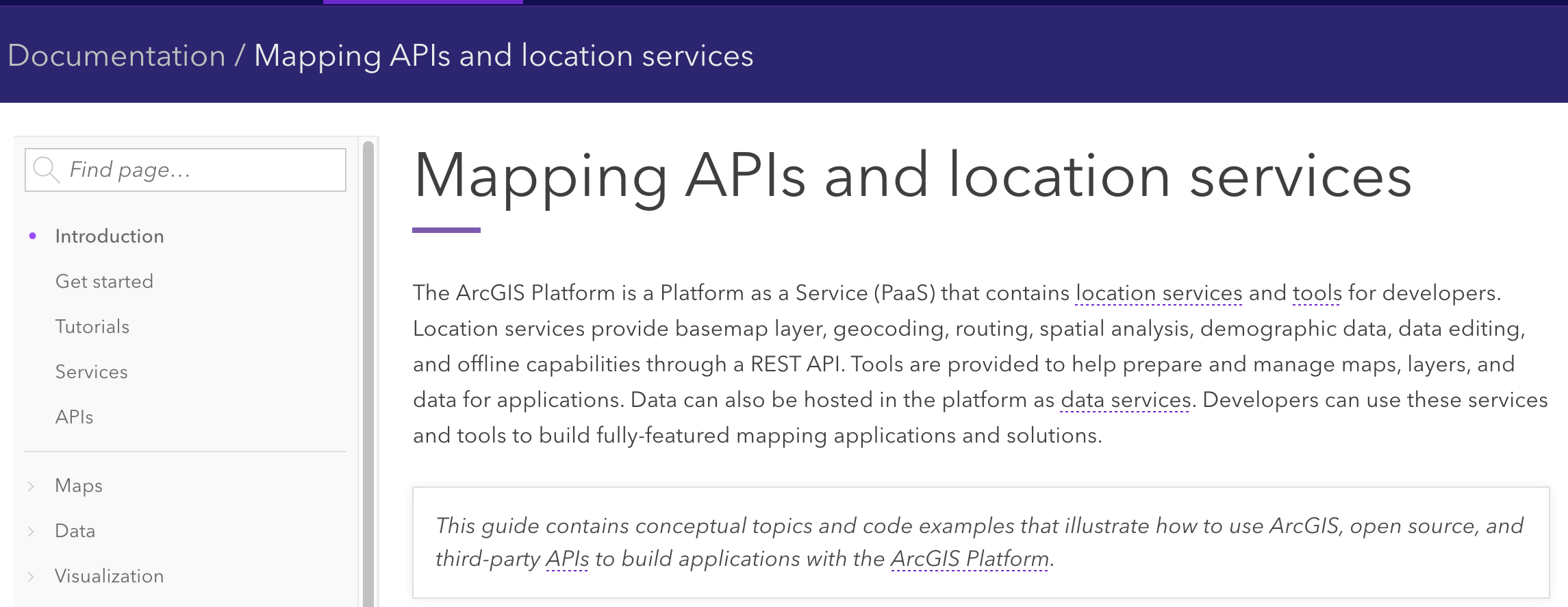 Mapping APIs and location services