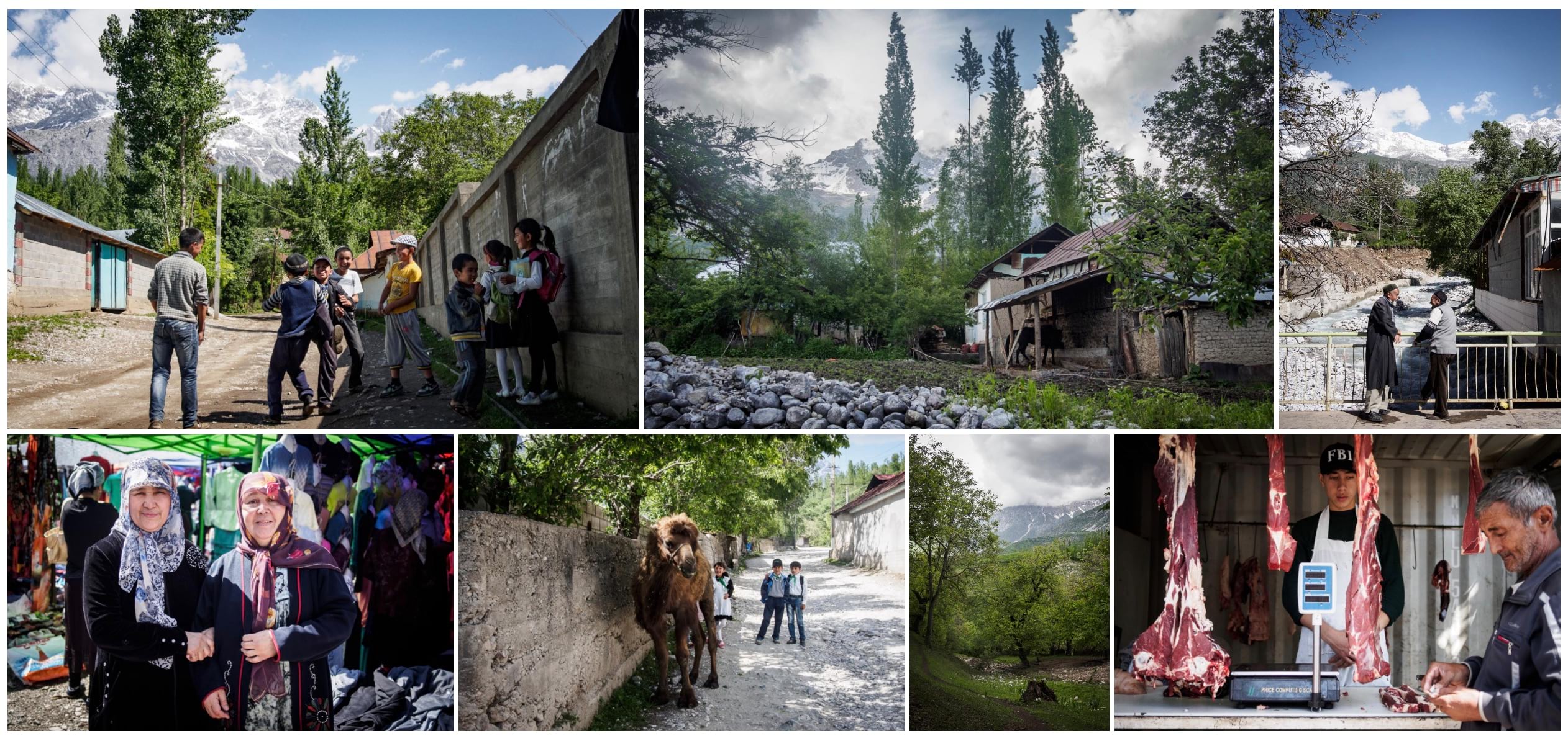 A collage of images of Kyrgyzstan