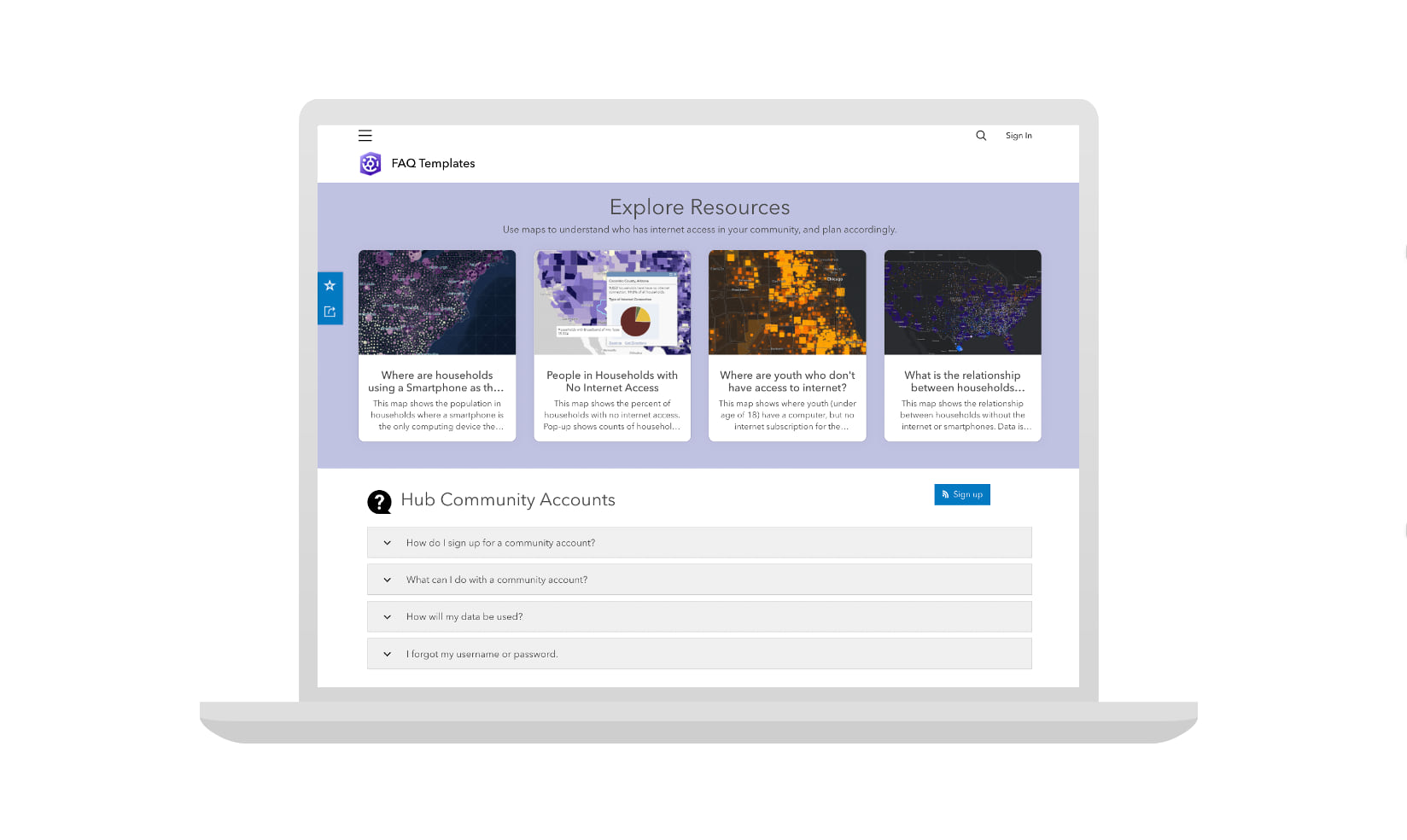 The FAQ template page The FAQ template page