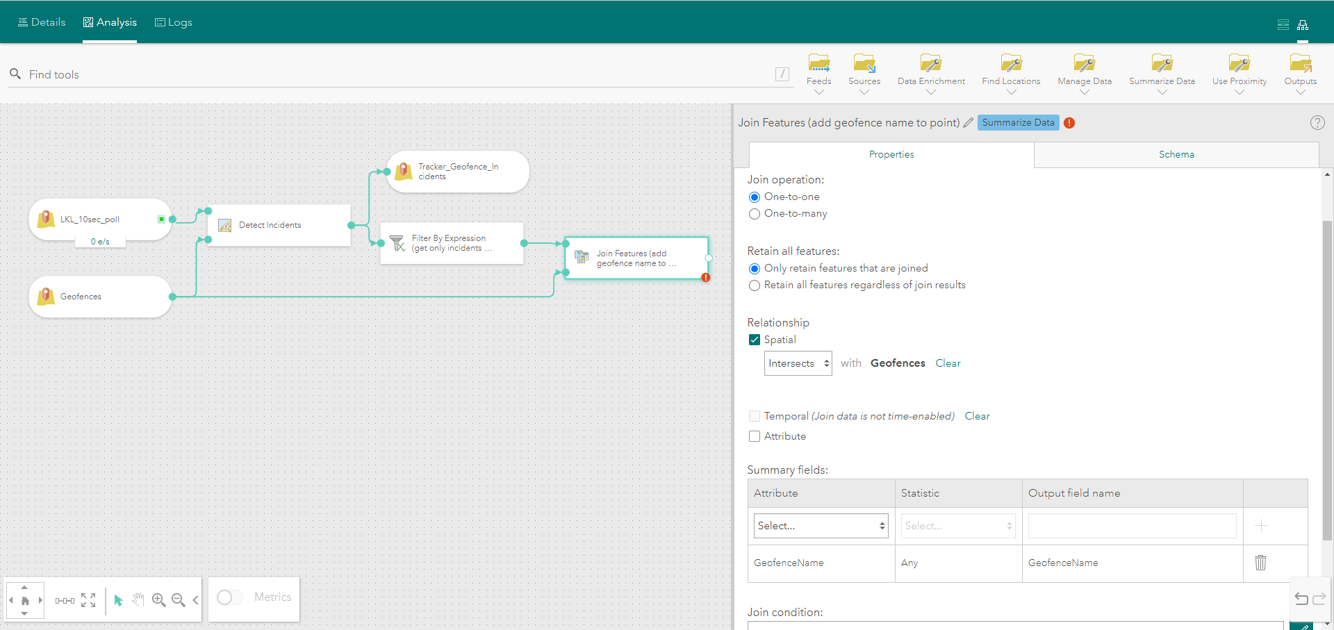 Join Features tool parameters Join Features tool parameters